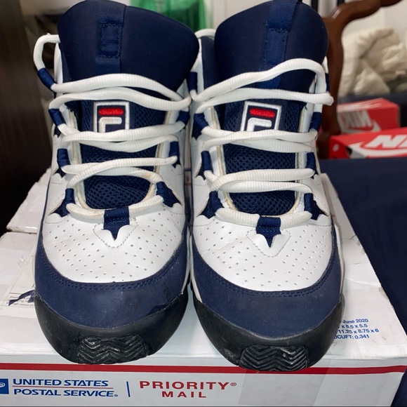 Mens Fila Grant Hill 1 shoes size 8 white and navy - Picture 2 of 11